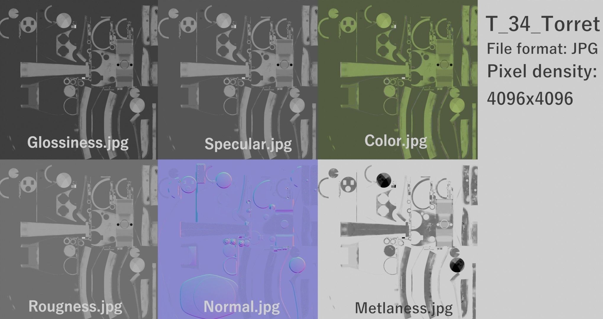 T-34-85 GameReady 3D tank Low-poly 3D model_18