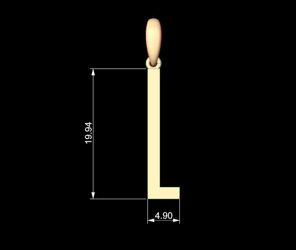 Initial Letters Pendant Kamino Bottom L 3D print model_4