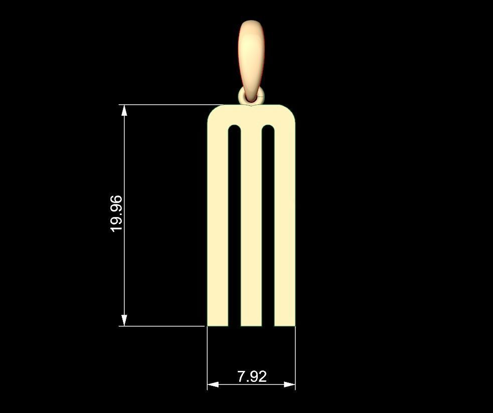 Initial Letters Pendant Kamino Bottom M 3D print model_4