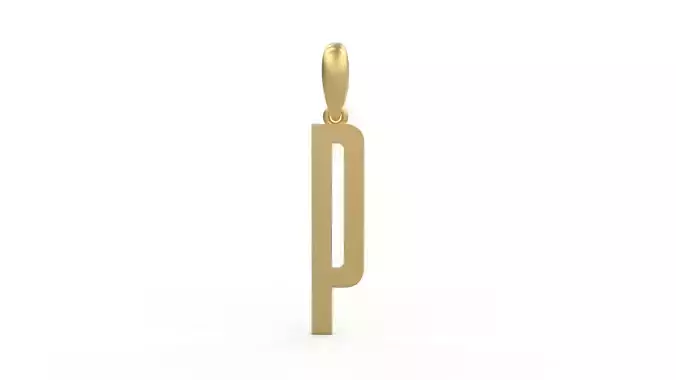 Initial Letters Pendant Kamino Bottom P 3D print model