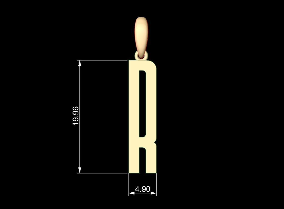 Initial Letters Pendant Kamino Bottom R 3D print model_4