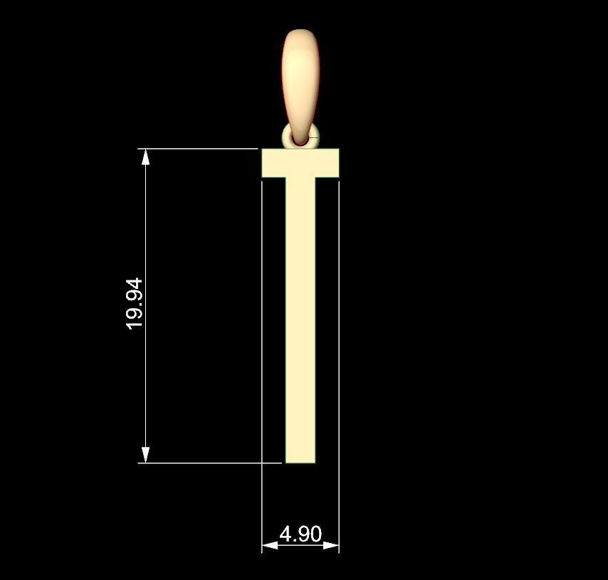 Initial Letters Pendant Kamino Bottom T 3D print model_4