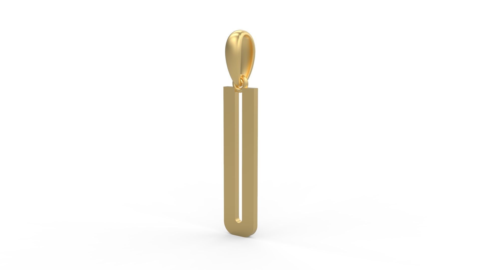 Initial Letters Pendant Kamino Bottom U 3D print model_1