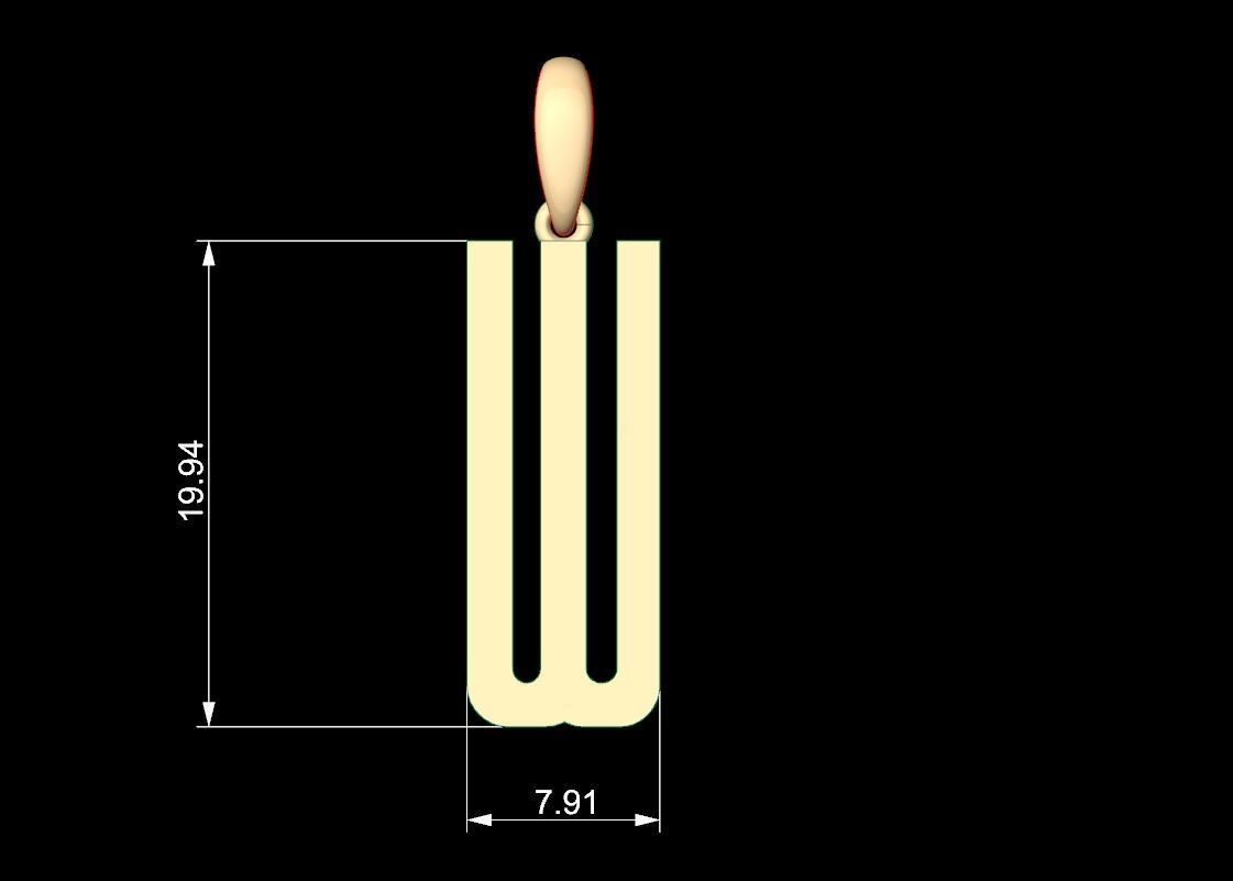 Initial Letters Pendant Kamino Bottom W 3D print model_6