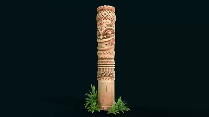 Stylized Wood Totem 9 Low-poly 3D model