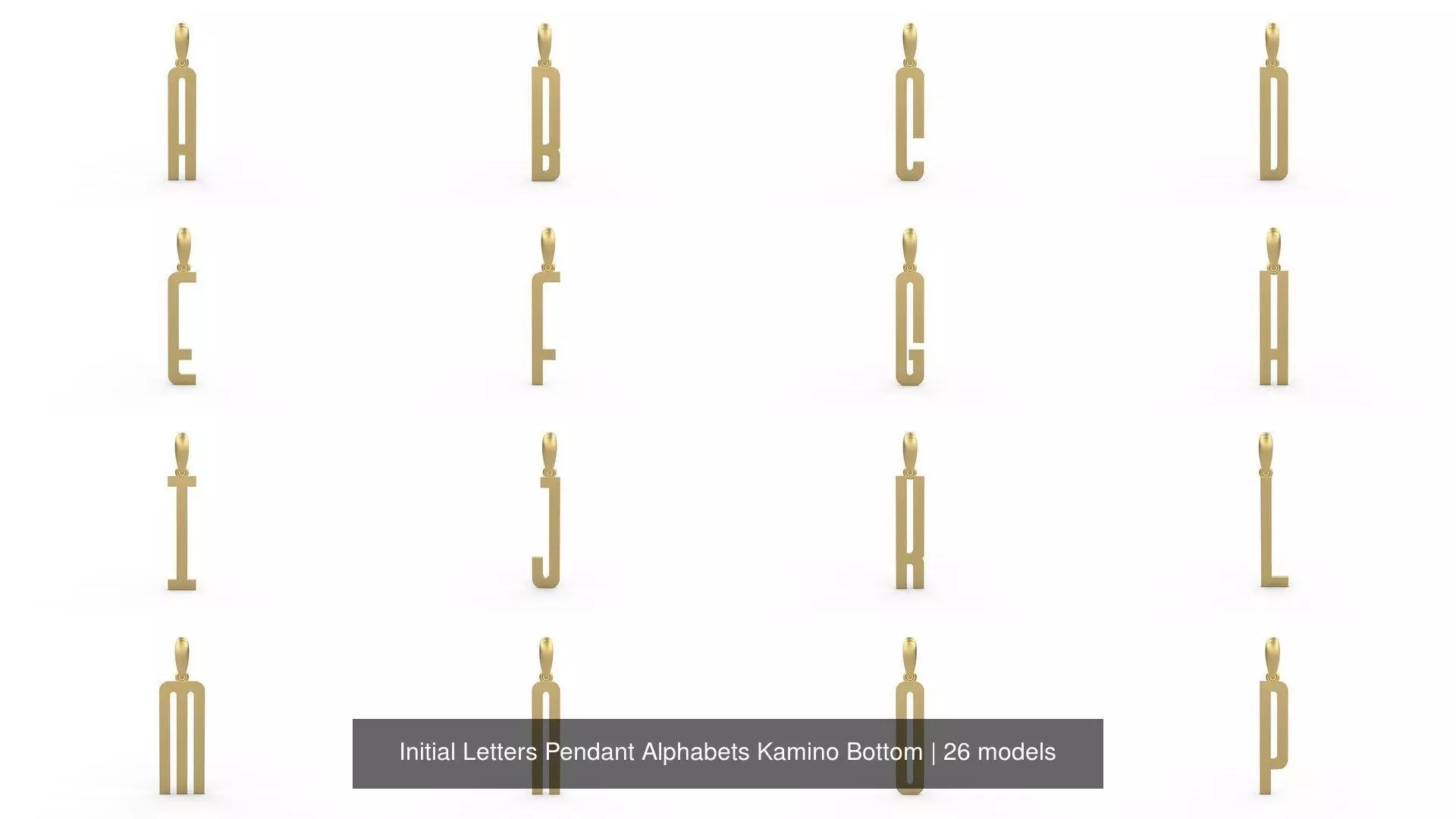 Initial Letters Pendant Alphabets Kamino Bottom 3D Model Collection_0