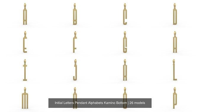 Initial Letters Pendant Alphabets Kamino Bottom 3D Model Collection