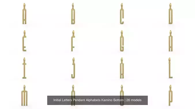 Initial Letters Pendant Alphabets Kamino Bottom 3D Model Collection