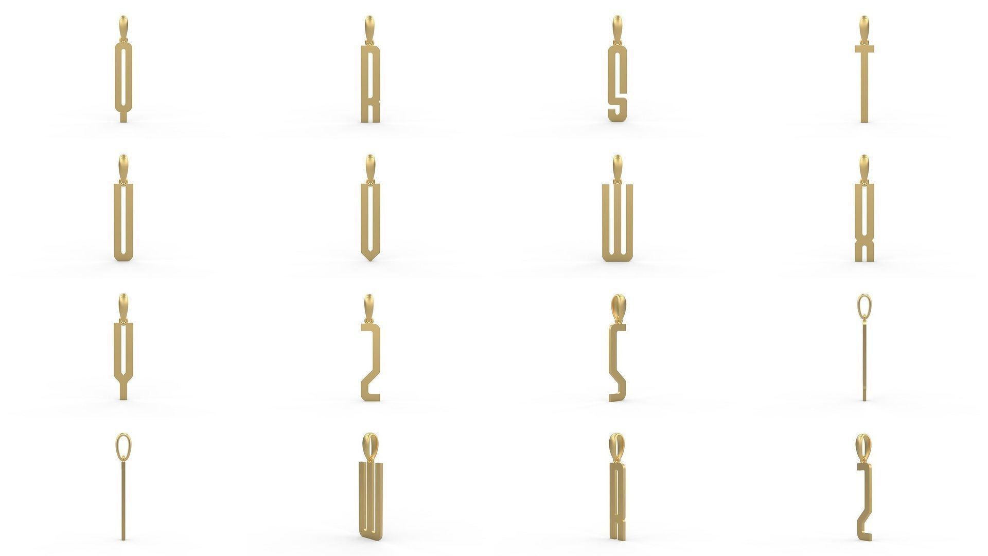 Initial Letters Pendant Alphabets Kamino Bottom 3D Model Collection_1