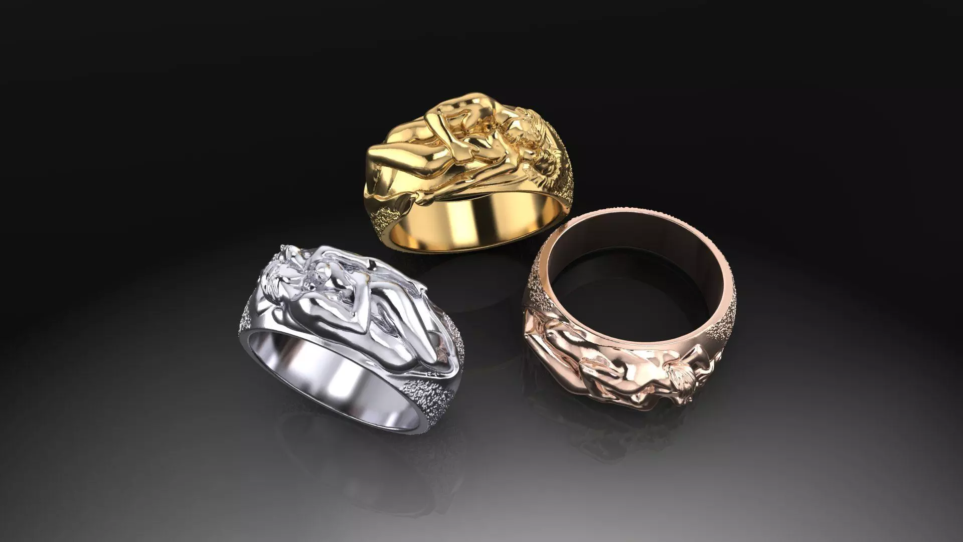 Love ring 3D print model_0