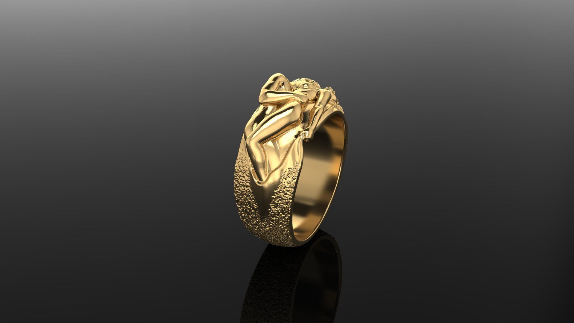 Love ring 3D print model_4