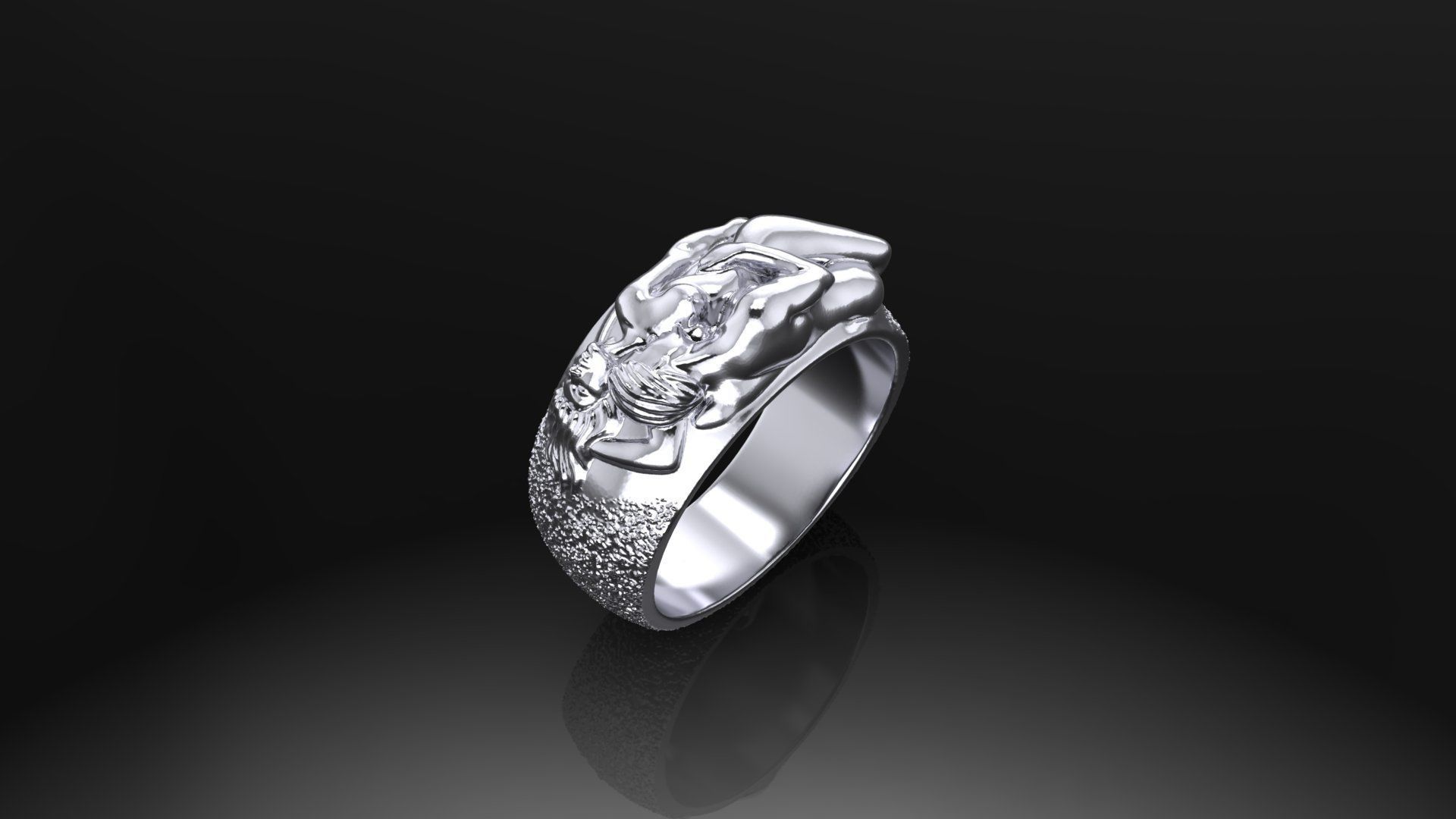 Love ring 3D print model_2