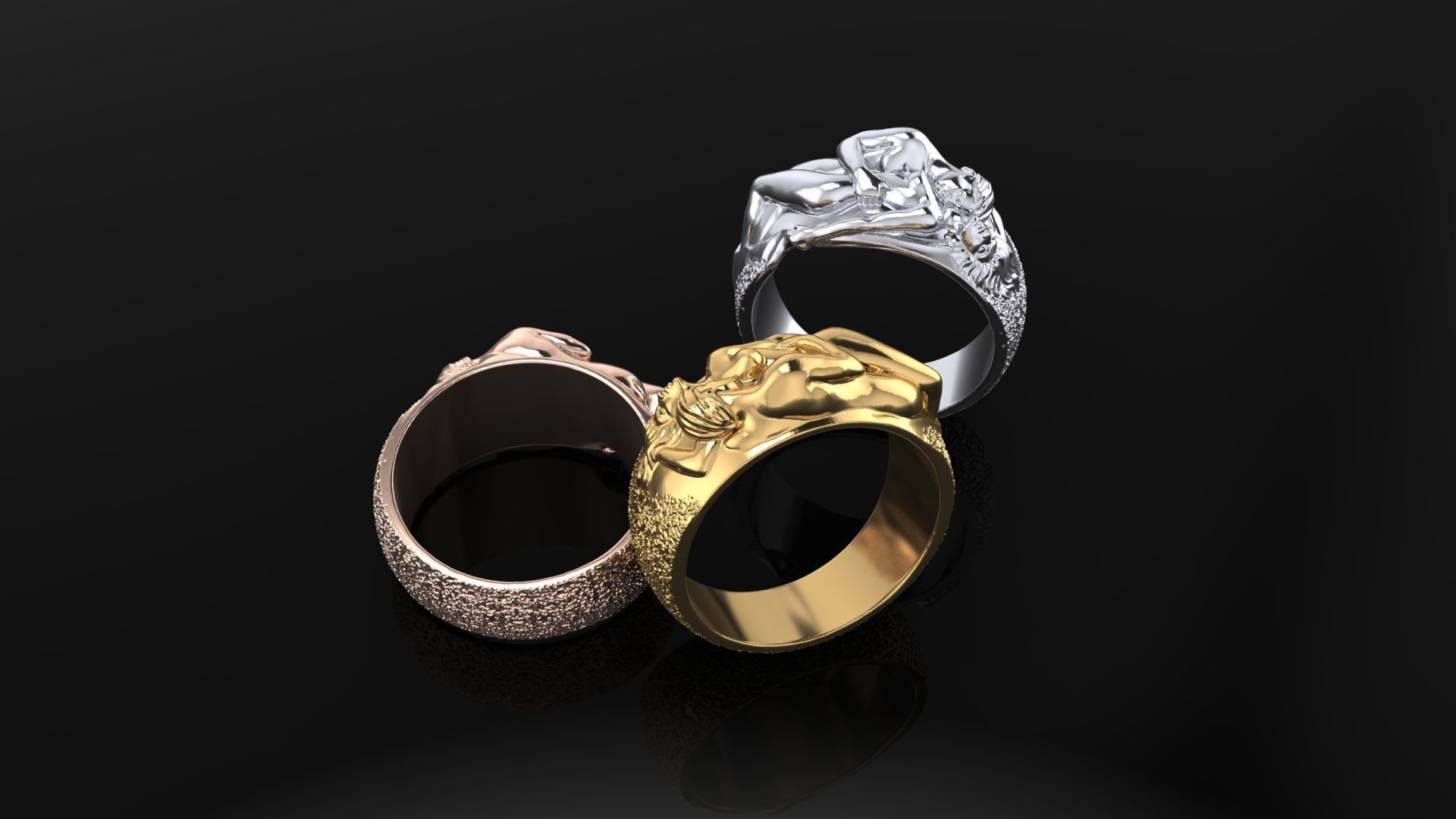Love ring 3D print model_1