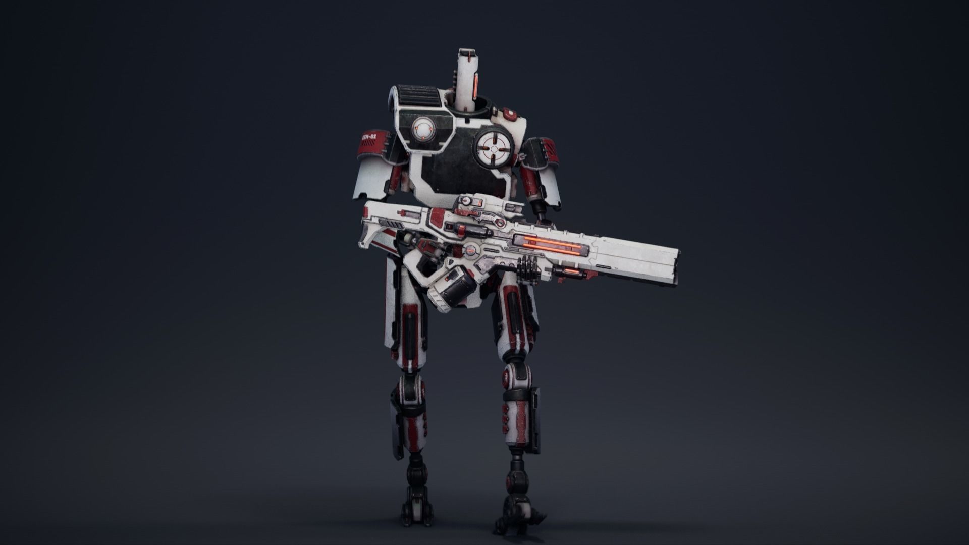 Etasphera01 robot with gun Low-poly 3D model_18