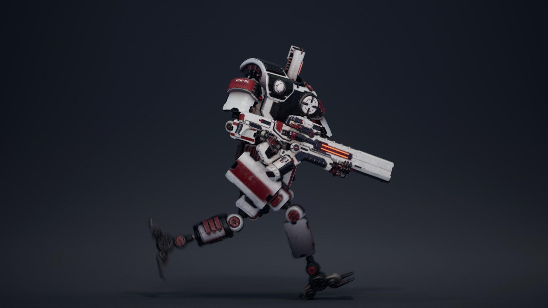 Etasphera01 robot with gun Low-poly 3D model_17