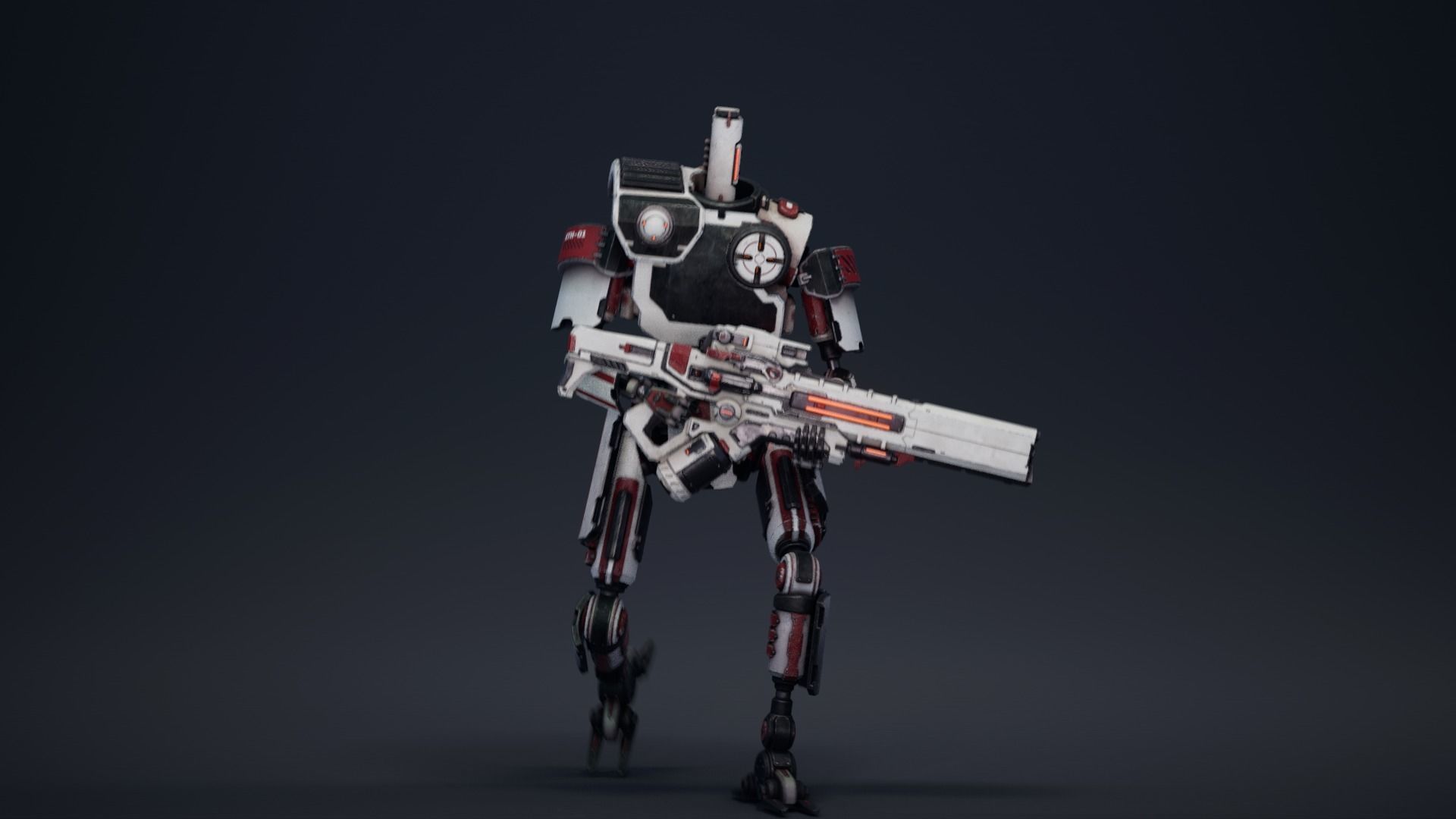 Etasphera01 robot with gun Low-poly 3D model_19