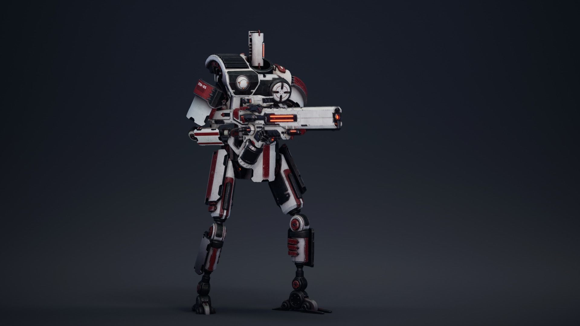 Etasphera01 robot with gun Low-poly 3D model_8