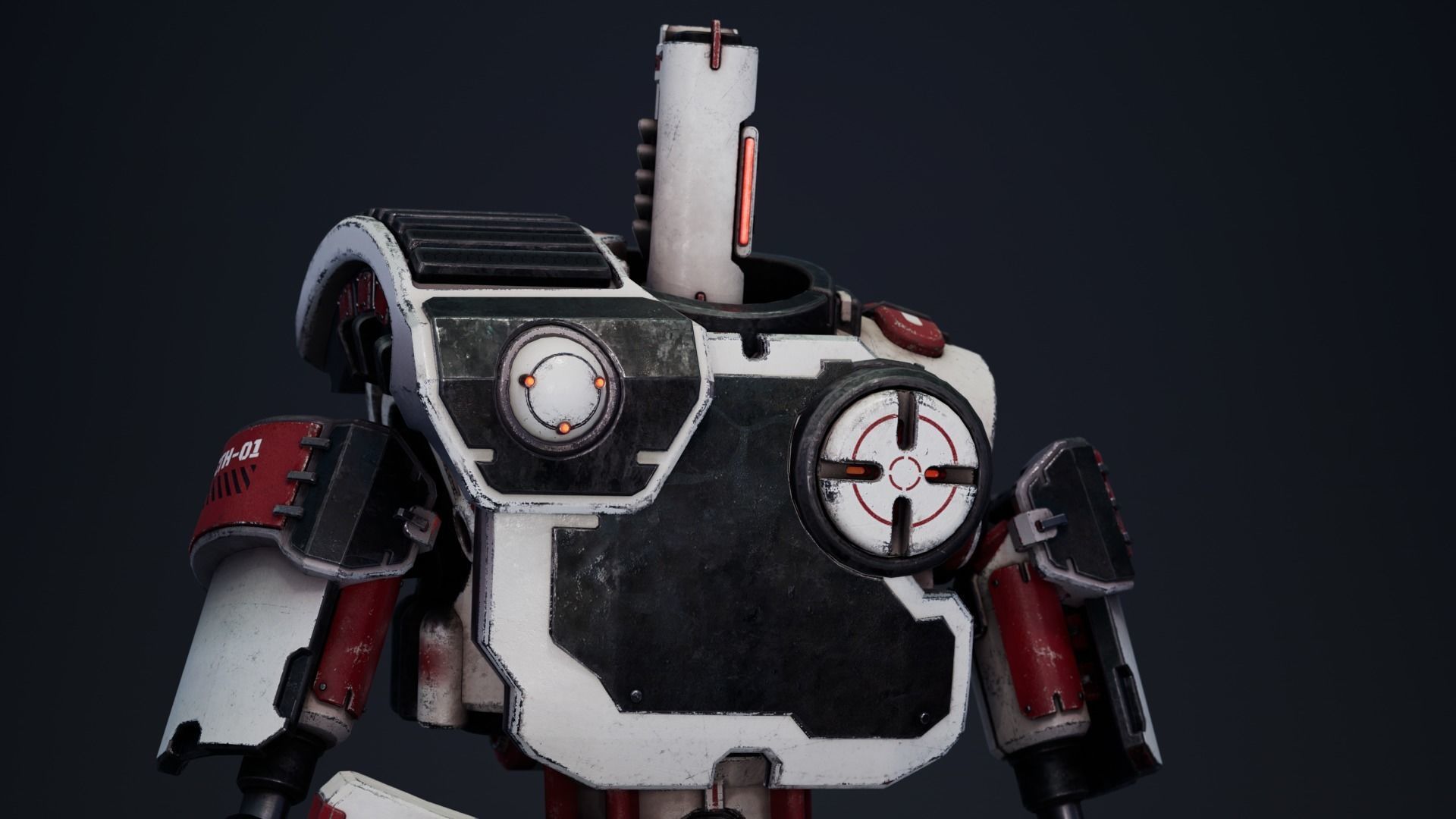 Etasphera01 robot with gun Low-poly 3D model_4