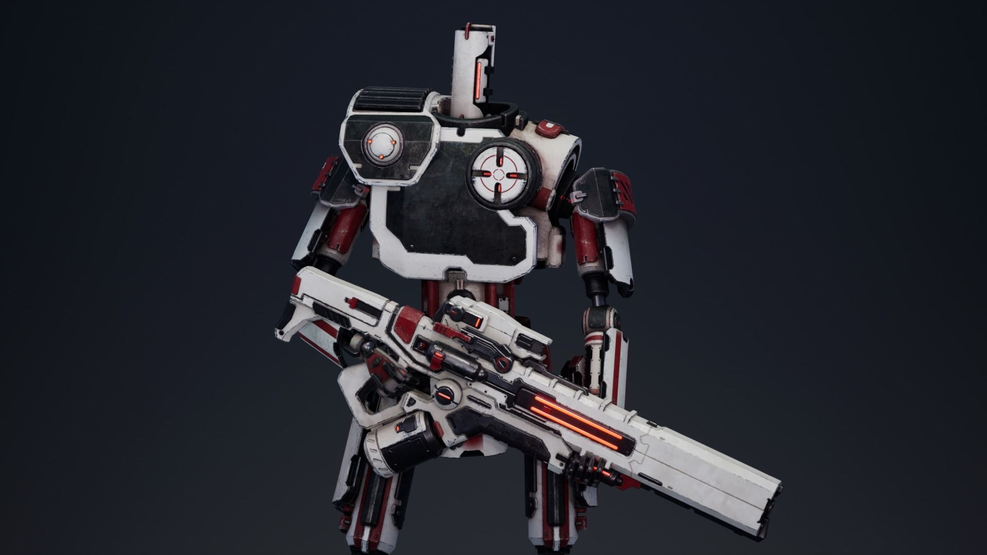 Etasphera01 robot with gun Low-poly 3D model_5