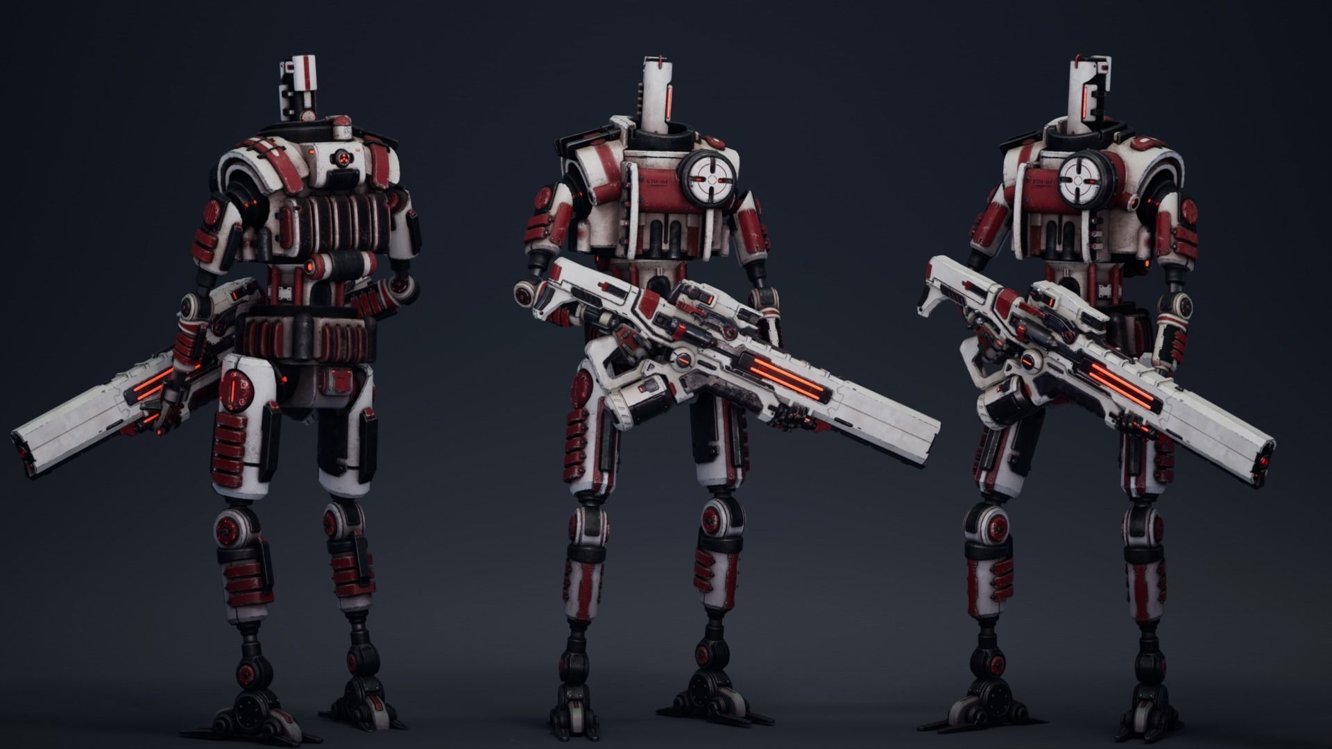 Etasphera01 robot with gun Low-poly 3D model_7