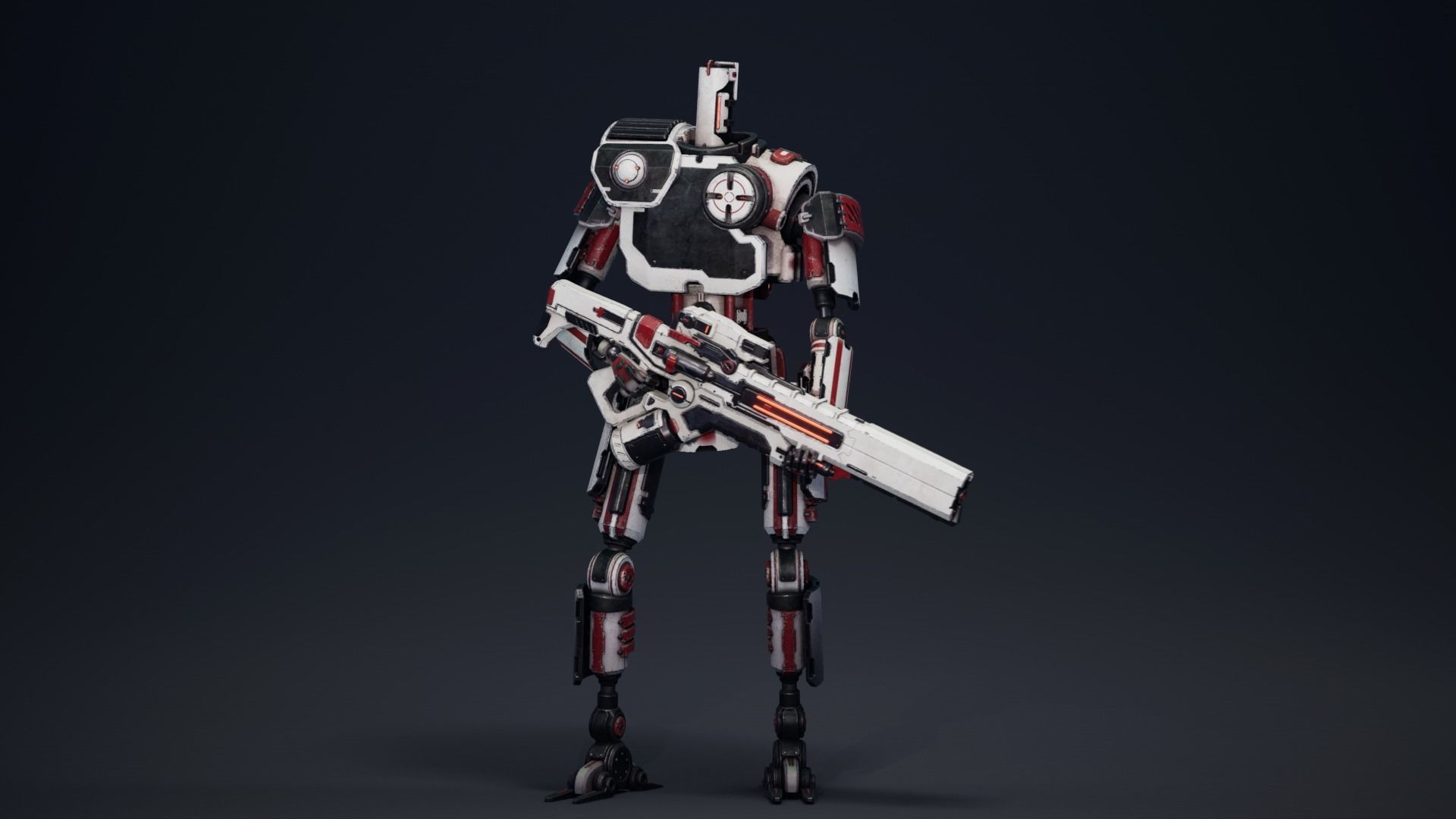 Etasphera01 robot with gun Low-poly 3D model_11
