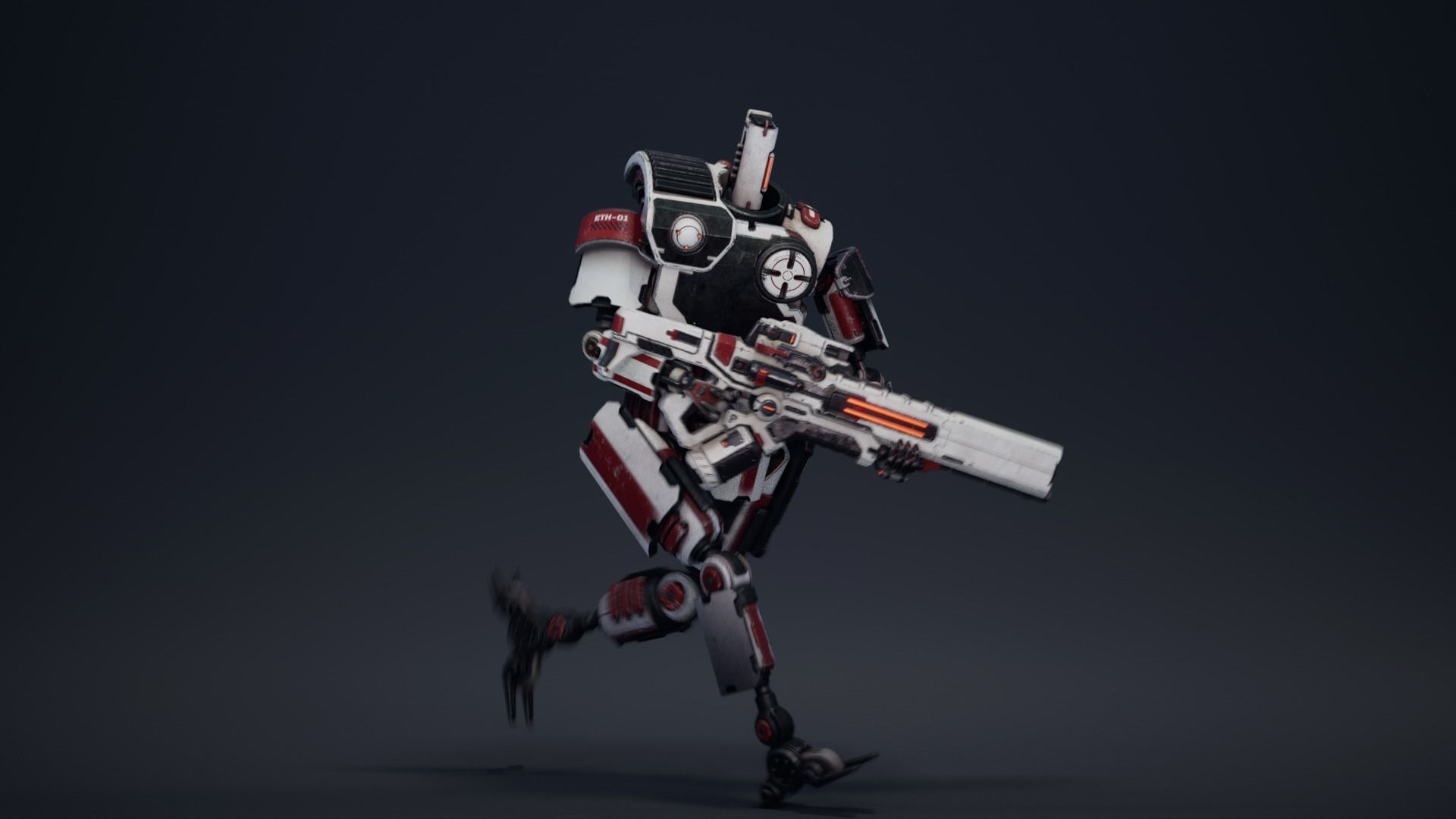 Etasphera01 robot with gun Low-poly 3D model_15