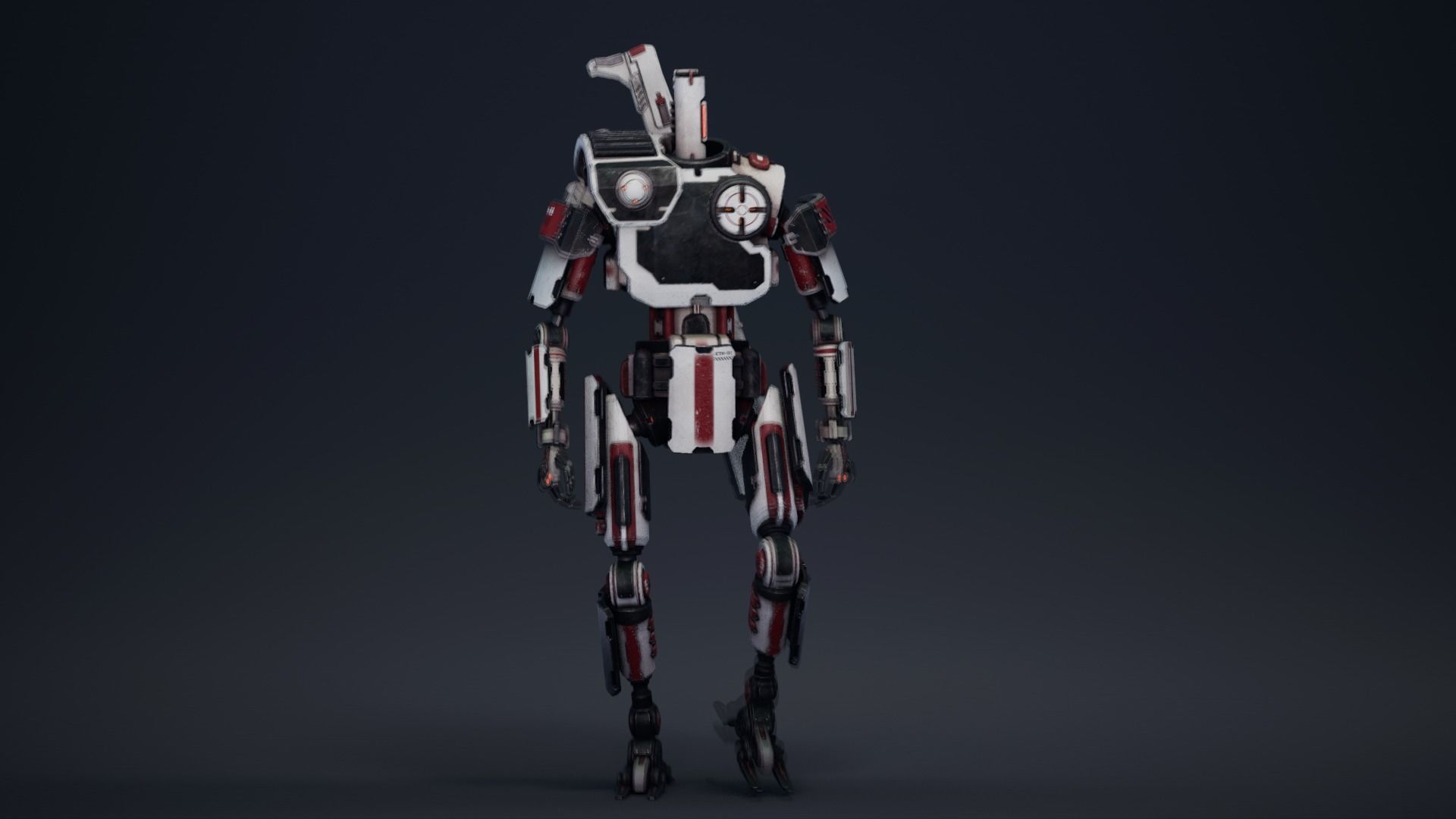Etasphera01 robot with gun Low-poly 3D model_13