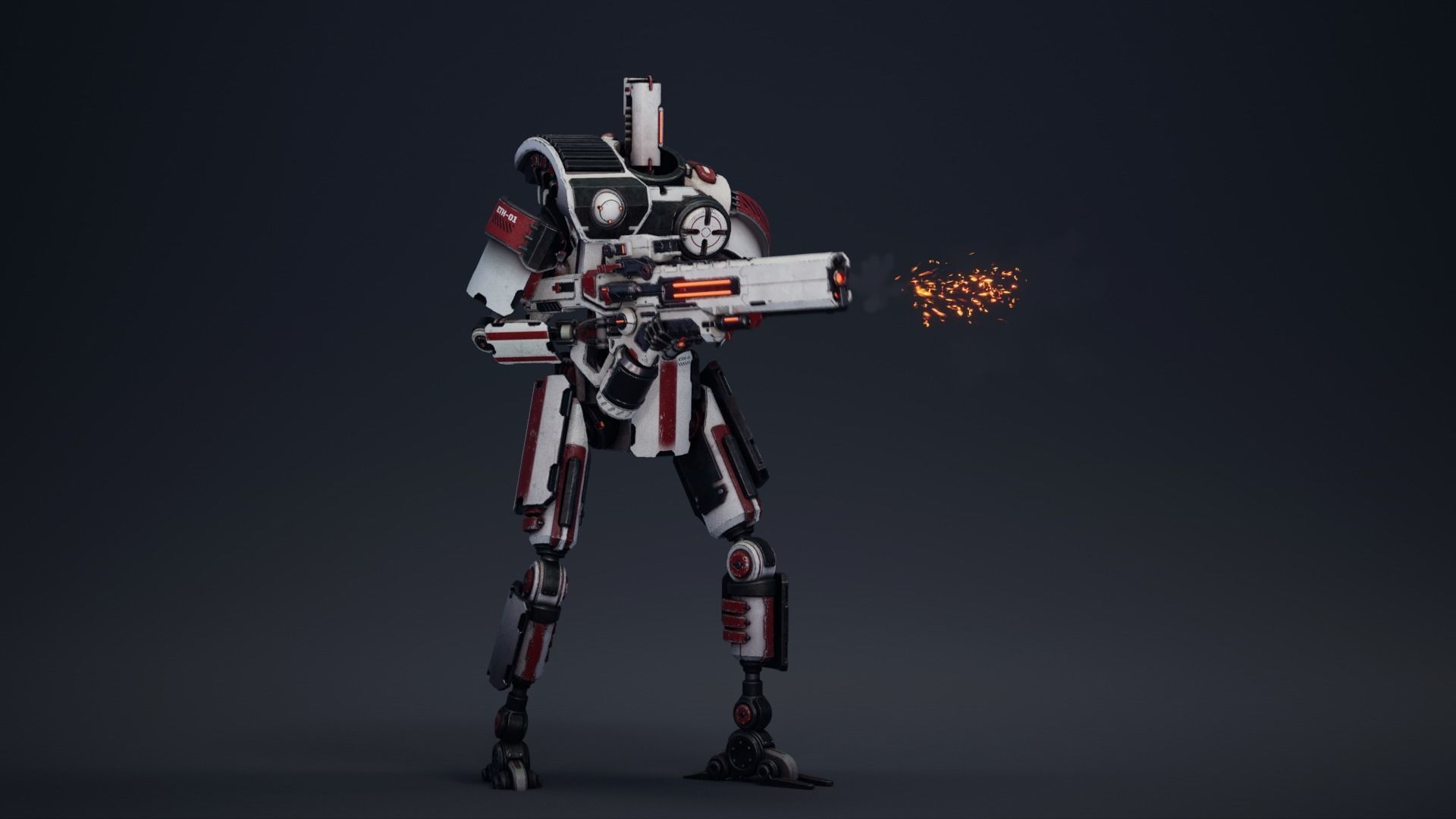 Etasphera01 robot with gun Low-poly 3D model_10