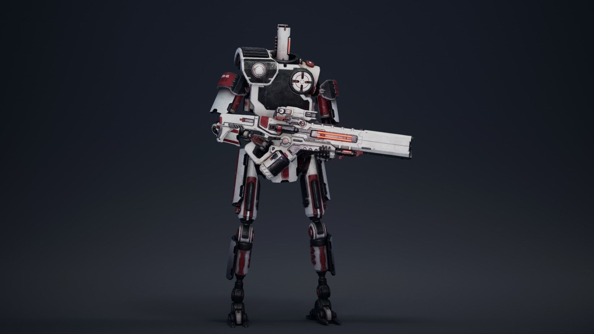 Etasphera01 robot with gun Low-poly 3D model_20
