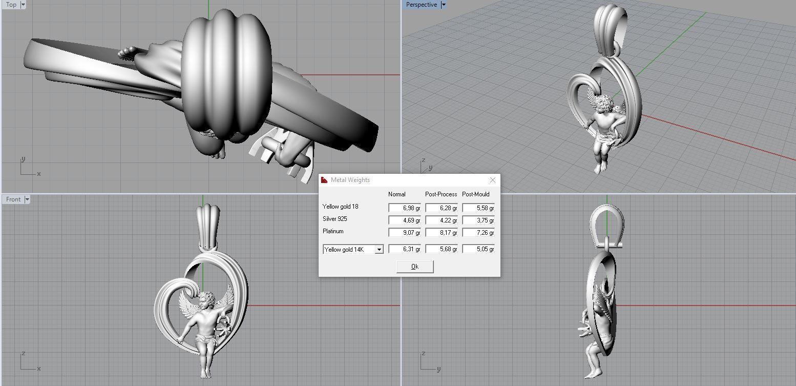 Pendant Angel in the heart 3D print model_7