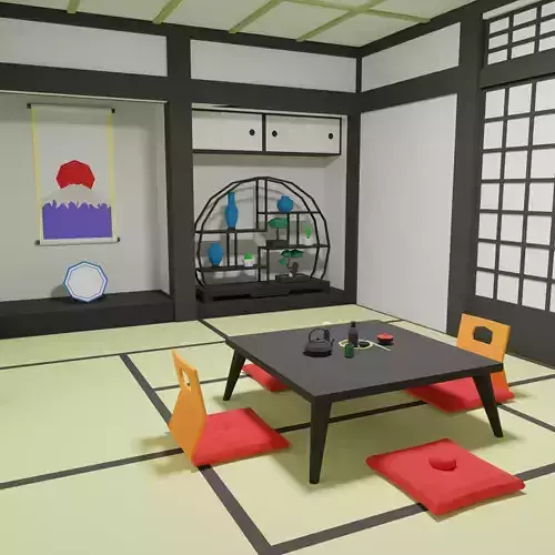 Japanese Room Pack Low-poly 3D model
