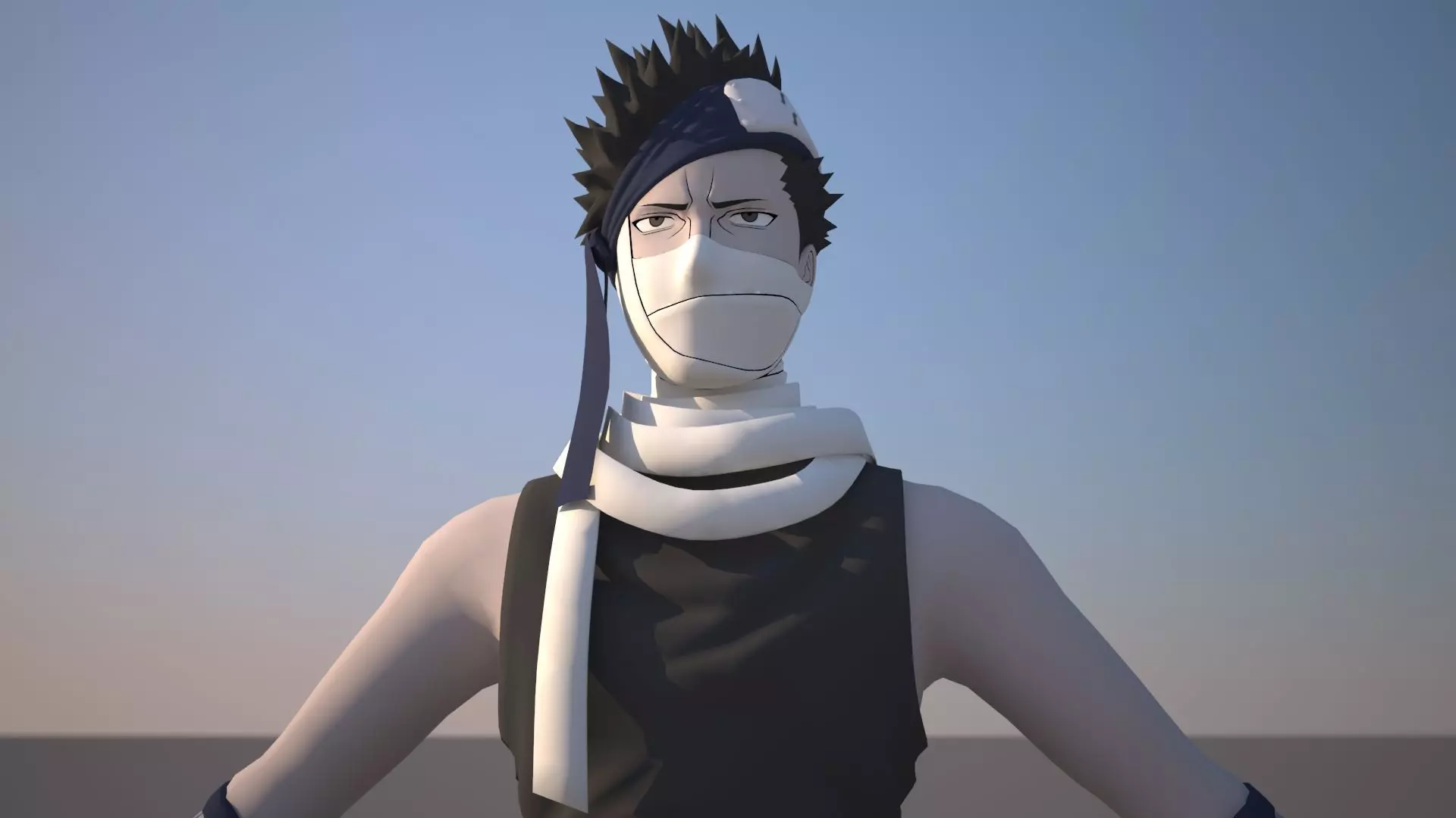 Zabuza Momochi Low-poly 3D model_0