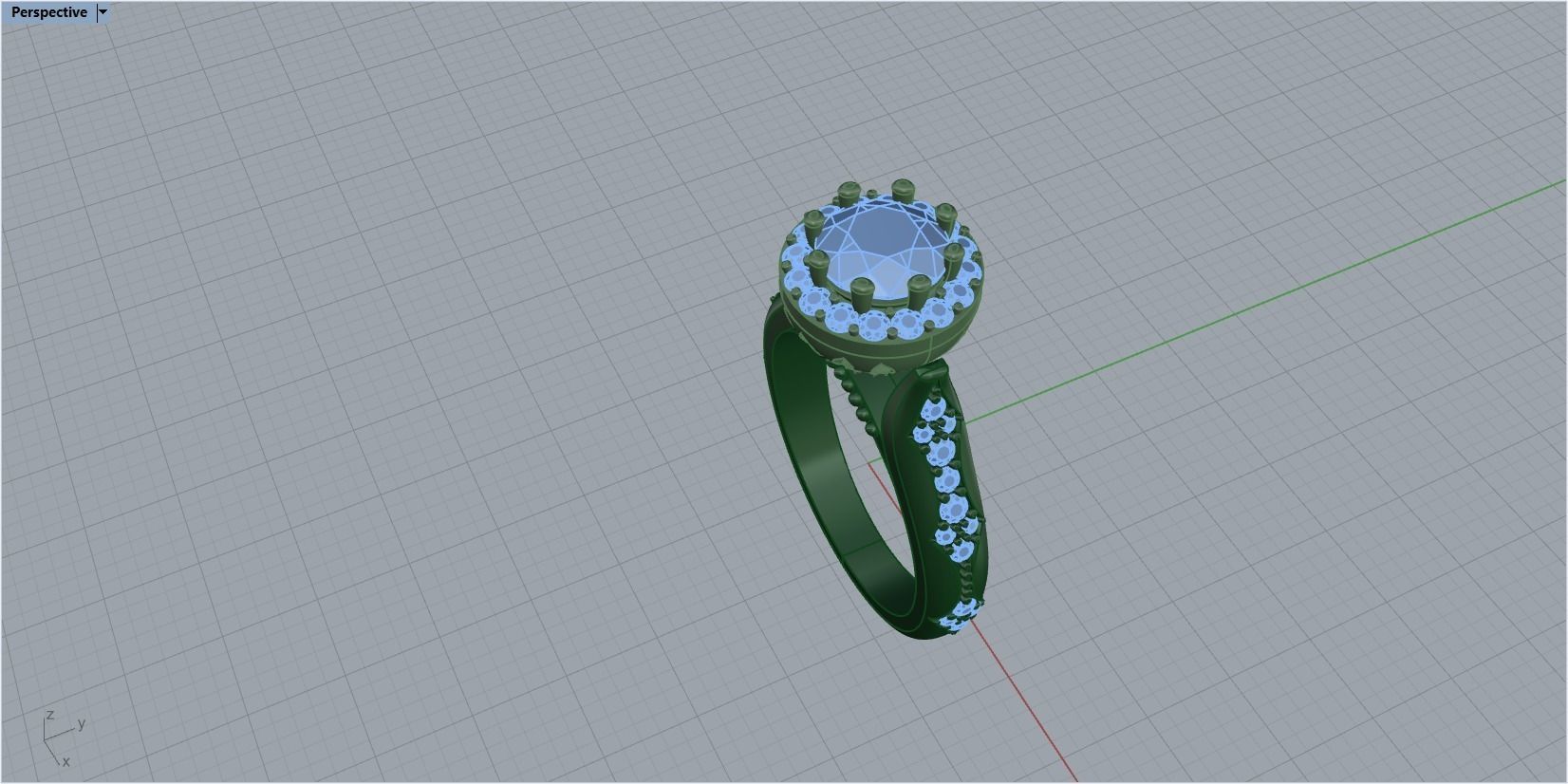 Diamond engagement ring 3D print model_29