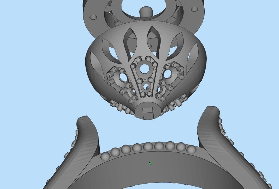 Diamond engagement ring 3D print model_43