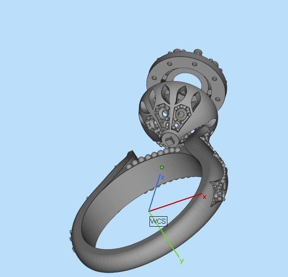 Diamond engagement ring 3D print model_38