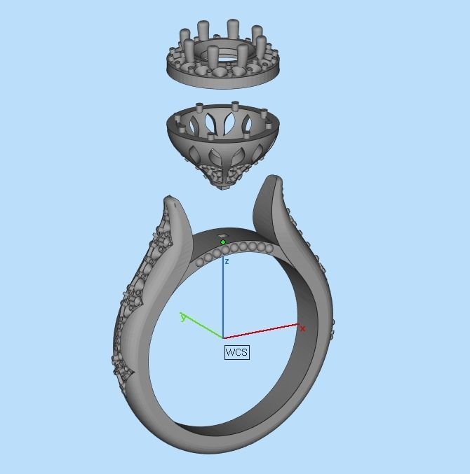 Diamond engagement ring 3D print model_36