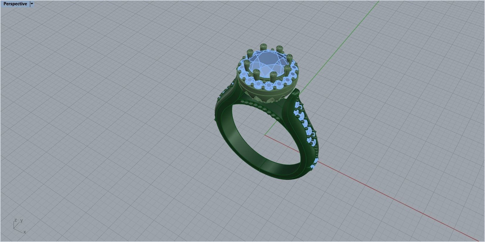 Diamond engagement ring 3D print model_26
