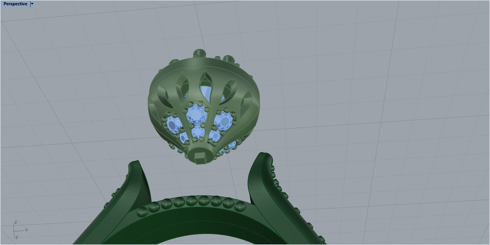 Diamond engagement ring 3D print model_32