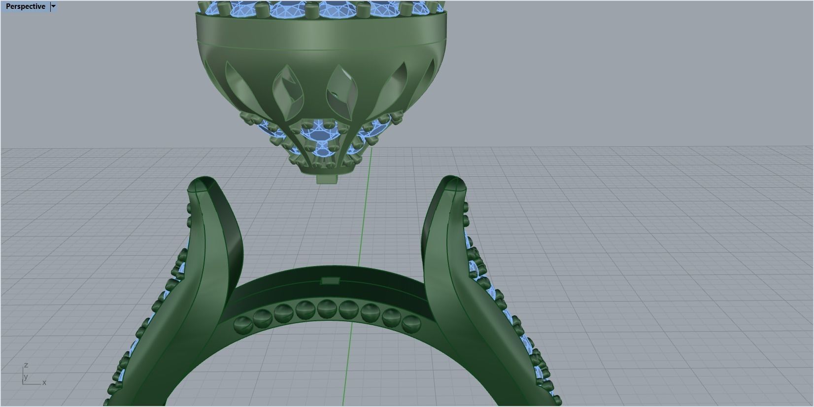 Diamond engagement ring 3D print model_31