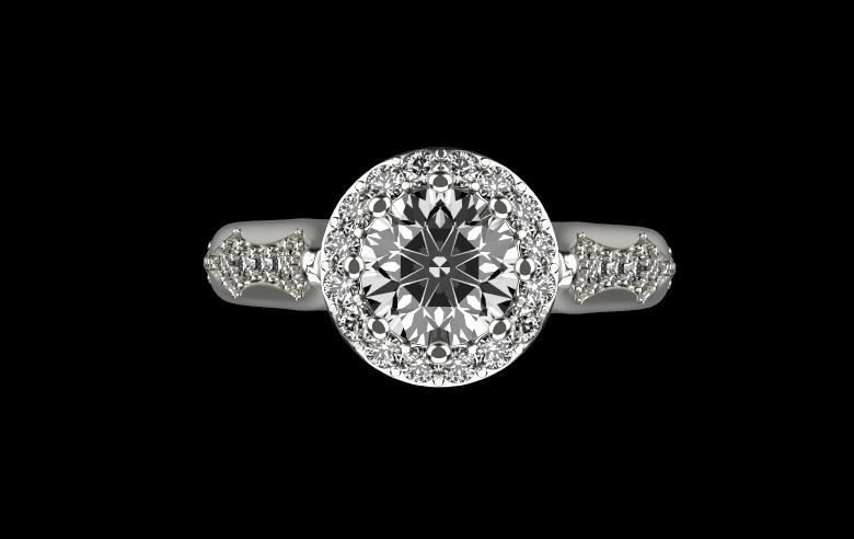 Diamond engagement ring 3D print model_11