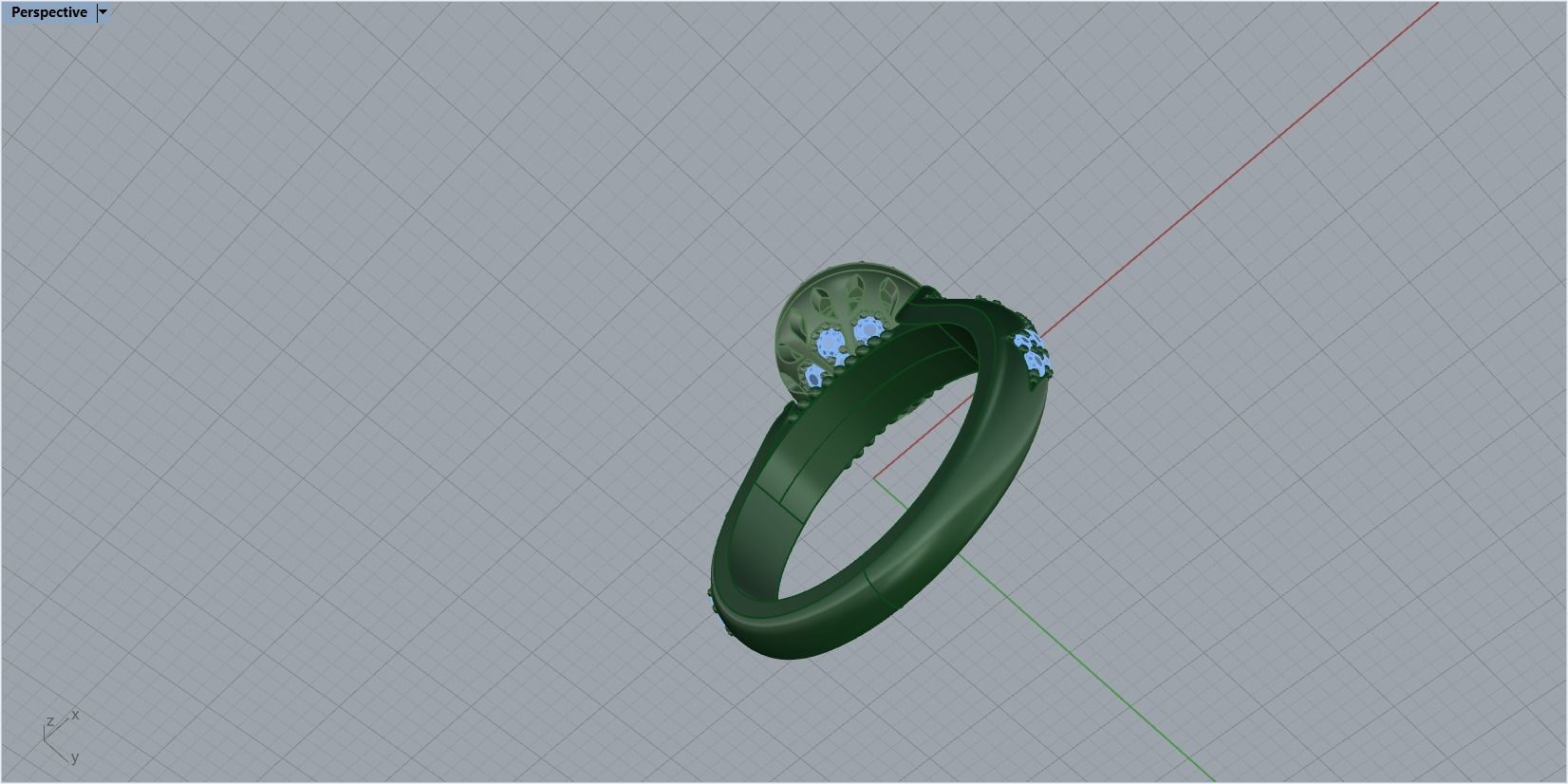 Diamond engagement ring 3D print model_28