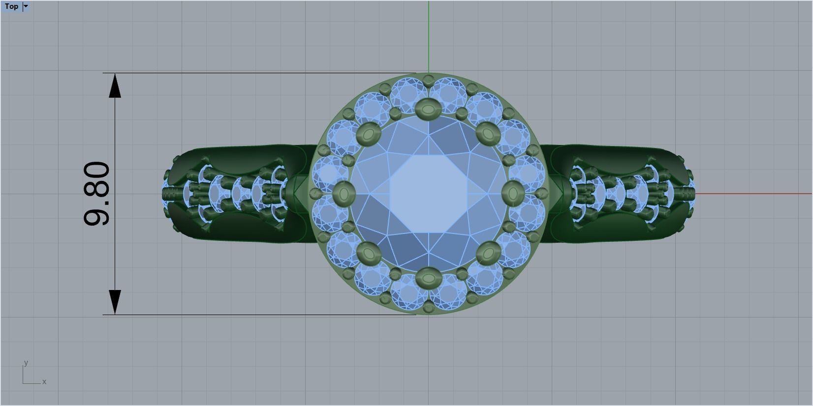 Diamond engagement ring 3D print model_1