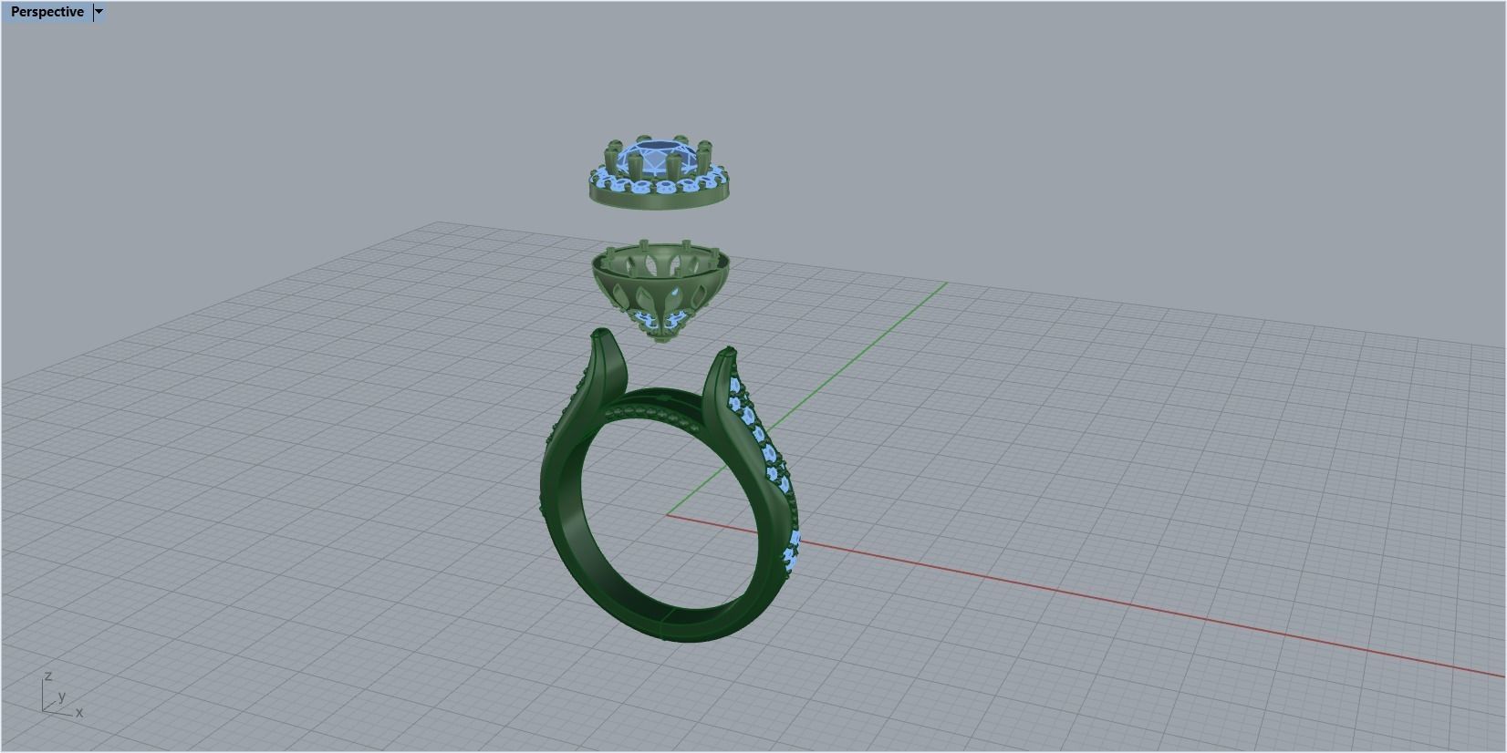 Diamond engagement ring 3D print model_33