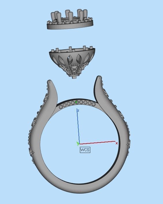 Diamond engagement ring 3D print model_37
