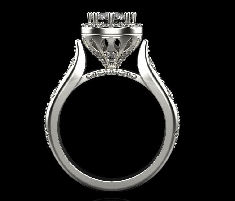 Diamond engagement ring 3D print model_8