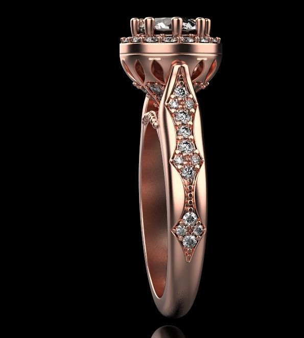 Diamond engagement ring 3D print model_21