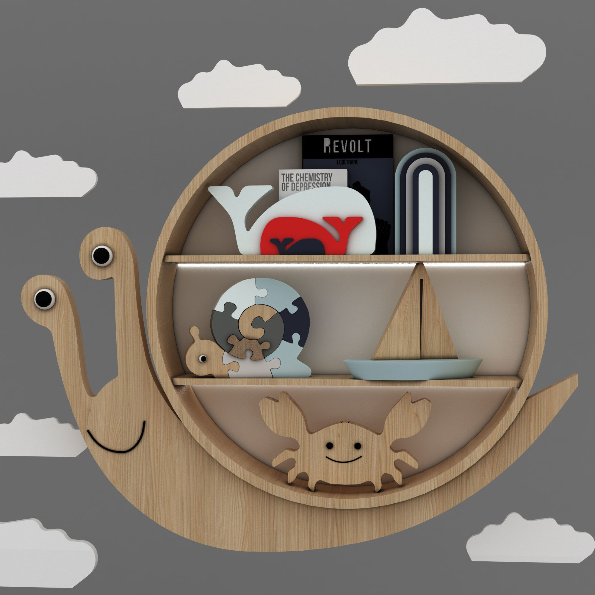 toys and furniture set Low-poly 3D model_2