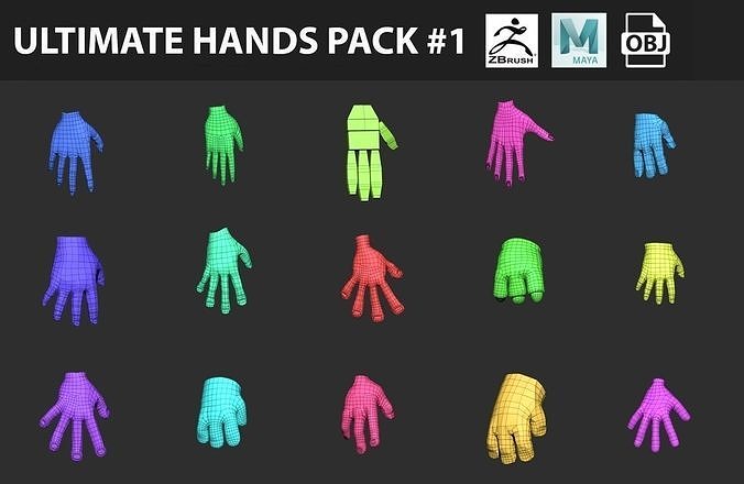 Ultimate Hands Assets Bundle 1 3D model