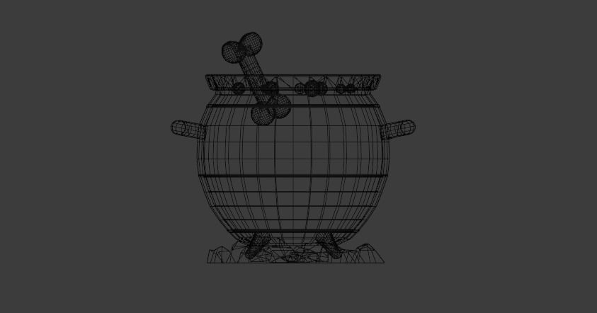Low Poly Witch Cauldron Low-poly 3D model_3