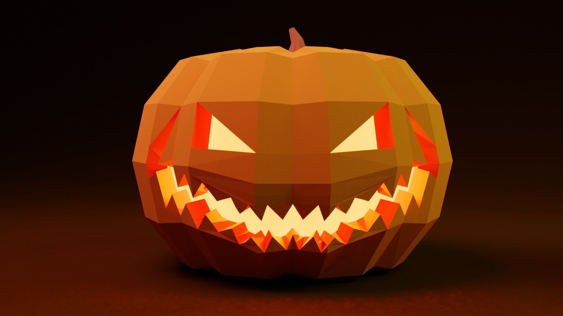 3D model Low Poly Jack-o-Lanterns halloween pumpkins VR / AR / low-poly ...